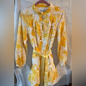 ANTONIO MELANI Yellow and Cream Floral Dress
